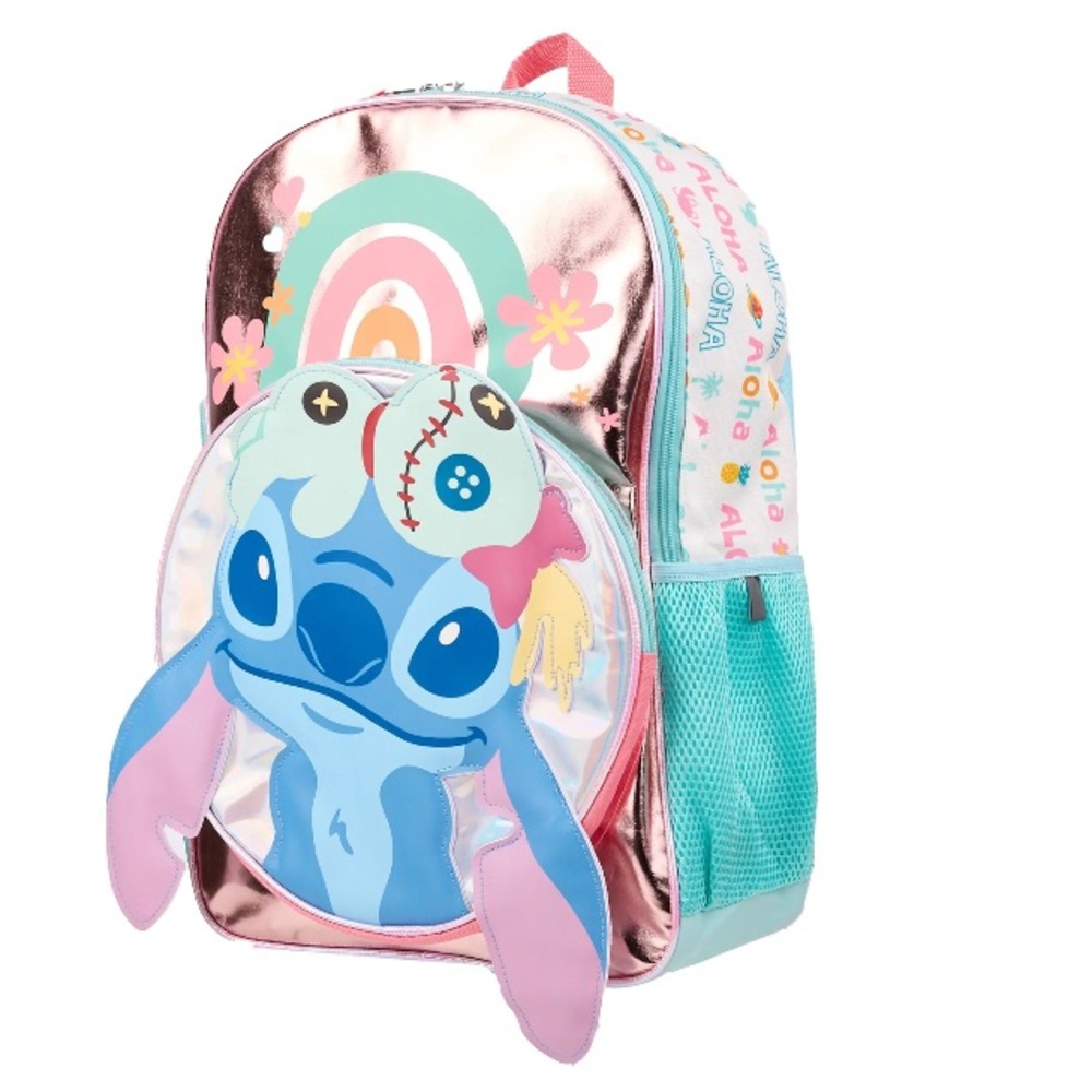 Disney Lilo & Stitch Girls' 17" Iridescent Scrump Laptop Backpack Book Bag
